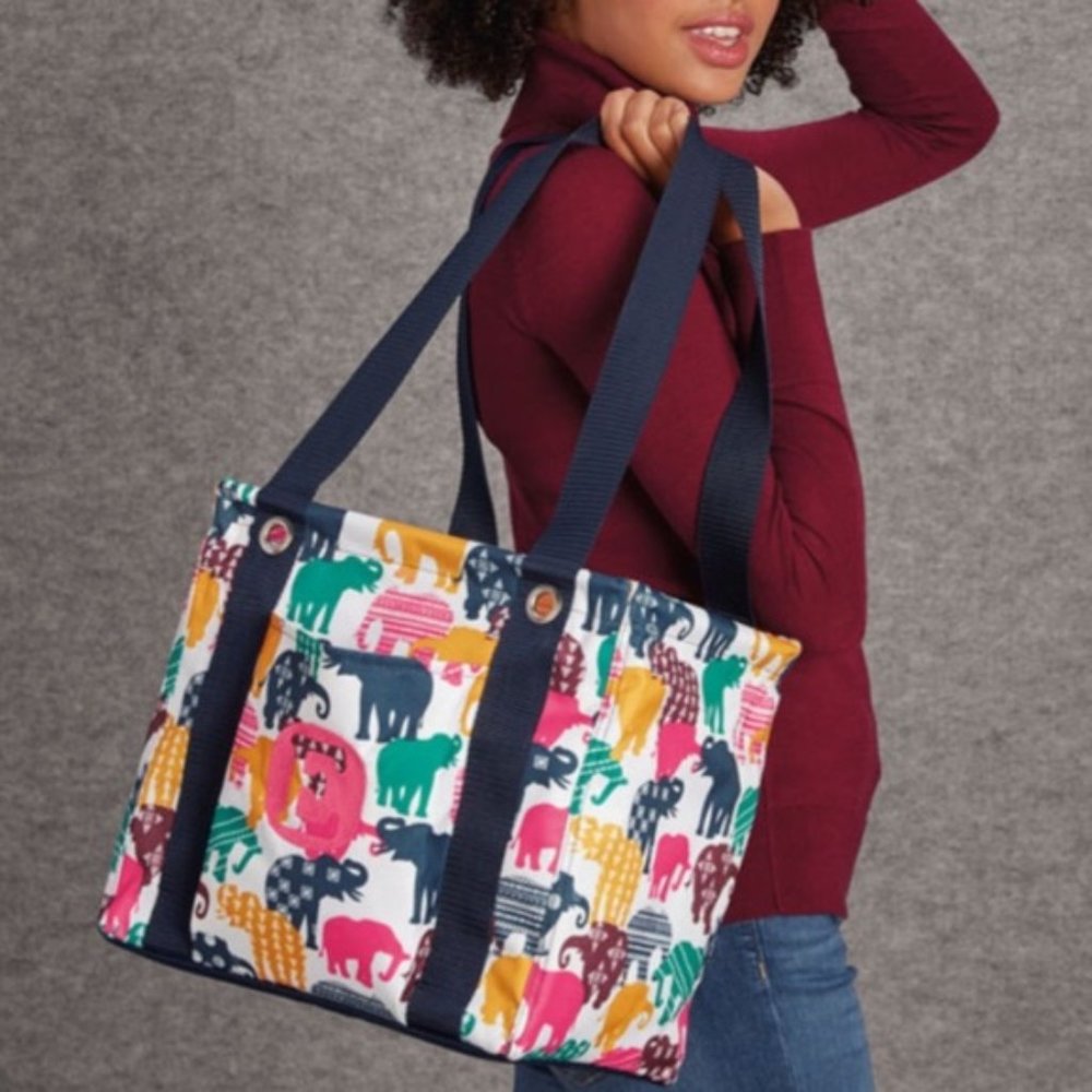 Thirty-One Small Utility Tote Elephant Parade - Picture 3 of 4